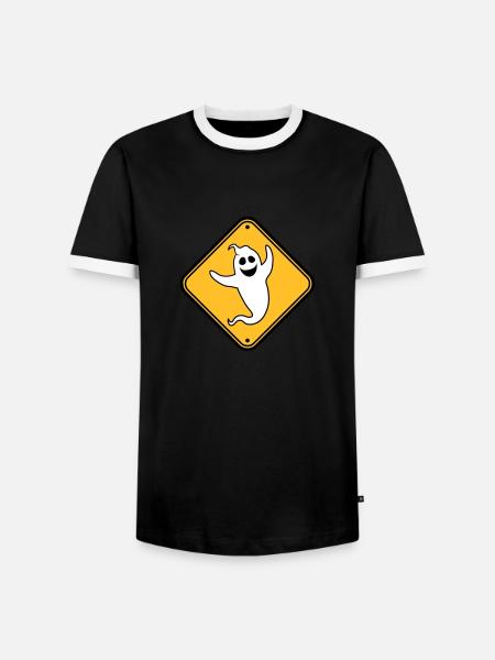 danger caution warning note danger shield vorsi - Men's Ringer Shirt - black/white