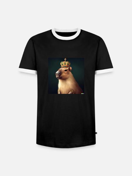 King Capybara - Männer Kontrast-T-Shirt - Schwarz/Weiß