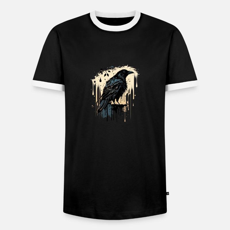 Die Krähe - Männer Kontrast-T-Shirt - Schwarz/Weiß