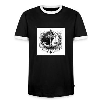Balance ying yang - Men's Ringer Shirt - black/white - Front - AI Model Female 172 light (172cm) & AI Model Male 178 light (178cm)