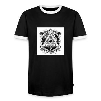 Illuminati eye - Men's Ringer Shirt - black/white - Front - AI Model Female 172 light (172cm) & AI Model Male 178 light (178cm)