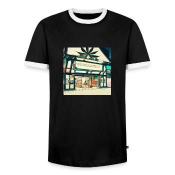 Modern Weed Club - Männer Kontrast-T-Shirt - Schwarz/Weiß - Vorne - AI Model Female 172 light (172cm) & AI Model Male 178 light (178cm)