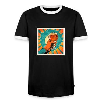 À votre santé - T-shirt contrasté Homme - noir/blanc - Devant - AI Model Female 172 light (172cm) & AI Model Male 178 light (178cm)