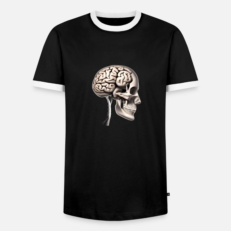 Brain - Men's Ringer Shirt - black/white
