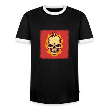 balloons skeleton cute - Männer Kontrast-T-Shirt - Schwarz/Weiß - Vorne - AI Model Female 172 light (172cm) & AI Model Male 178 light (178cm)