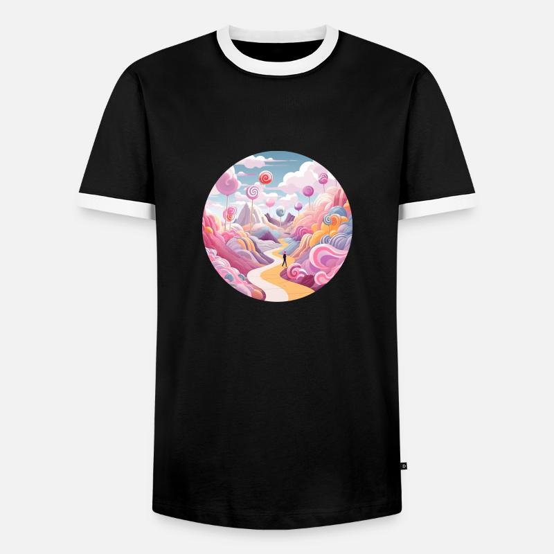 Magische Abenteuer: Whimsical Wanderer - Männer Kontrast-T-Shirt - Schwarz/Weiß