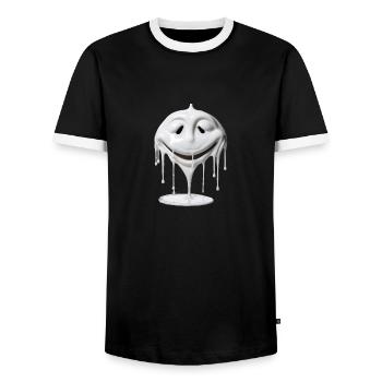 Le visage blanc - T-shirt contrasté Homme - noir/blanc - Devant - AI Model Female 172 light (172cm) & AI Model Male 178 light (178cm)