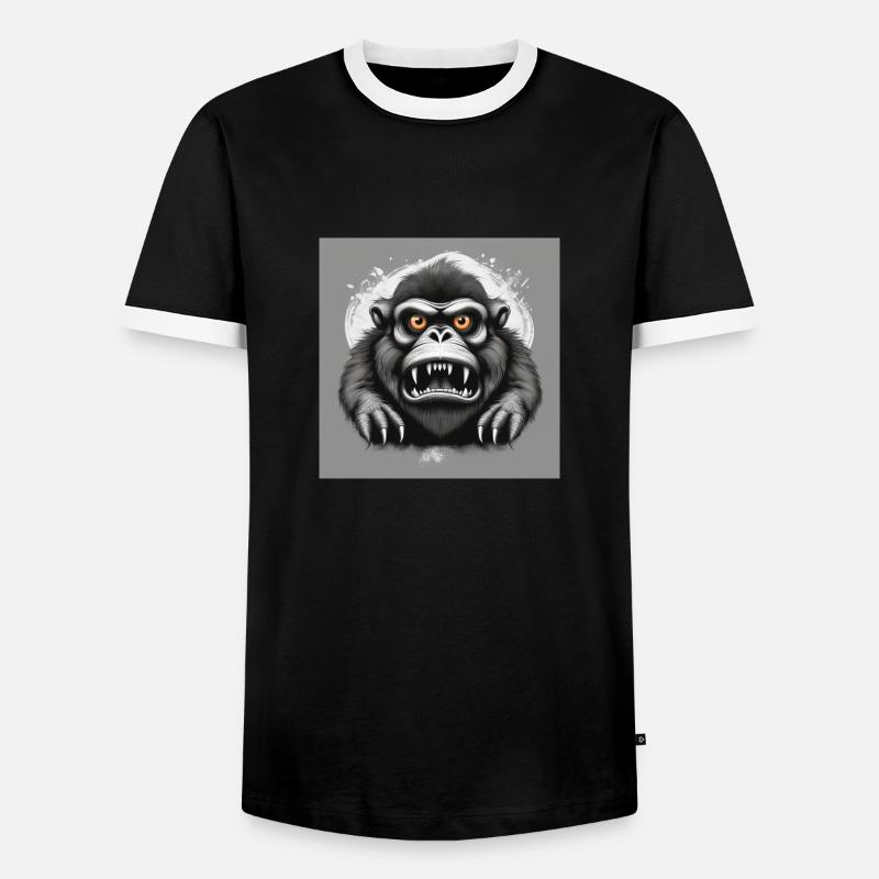affe - Männer Kontrast-T-Shirt - Schwarz/Weiß