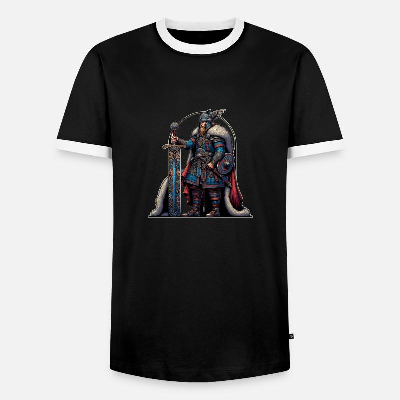 Ein starker Vikinger. - Männer Kontrast-T-Shirt - Schwarz/Weiß