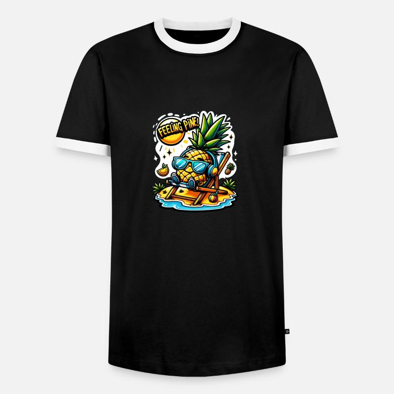Feeling Pine - Men's Ringer Shirt - black/white