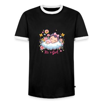 It`s a Girl - Männer Kontrast-T-Shirt - Schwarz/Weiß - Vorne - AI Model Female 172 light (172cm) & AI Model Male 178 light (178cm)