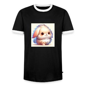 Bunny - Männer Kontrast-T-Shirt - Schwarz/Weiß - Vorne - AI Model Female 172 light (172cm) & AI Model Male 178 light (178cm)