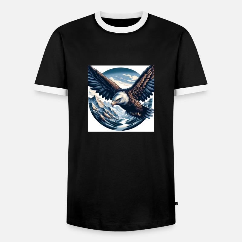 Eagle - Men's Ringer Shirt - black/white