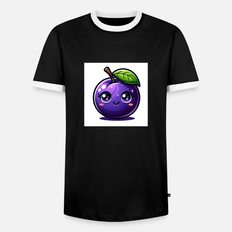 Pflaume lila - Männer Kontrast-T-Shirt - Schwarz/Weiß