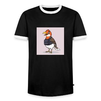 Baddass Birdie - Männer Kontrast-T-Shirt - Schwarz/Weiß - Vorne - AI Model Female 172 light (172cm) & AI Model Male 178 light (178cm)