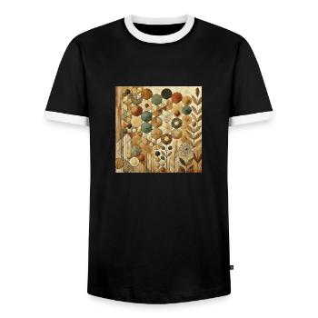 Geometry of Nature - Men's Ringer Shirt - black/white - Front - AI Model Female 172 light (172cm) & AI Model Male 178 light (178cm)
