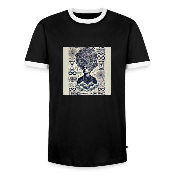 Parisanin düsüncesi - Männer Kontrast-T-Shirt - Schwarz/Weiß - Vorne - AI Model Female 172 light (172cm) & AI Model Male 178 light (178cm)