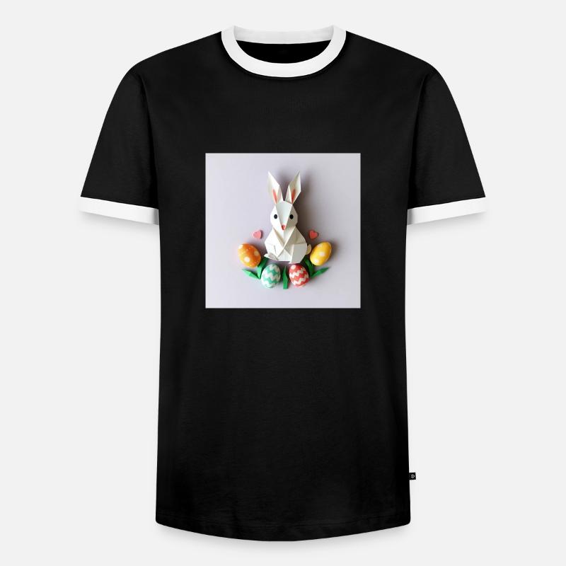 Das große Hasenhüpfen - Männer Kontrast-T-Shirt - Schwarz/Weiß