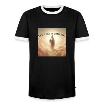 The Bass Is With You - Männer Kontrast-T-Shirt - Schwarz/Weiß - Vorne - AI Model Female 172 light (172cm) & AI Model Male 178 light (178cm)