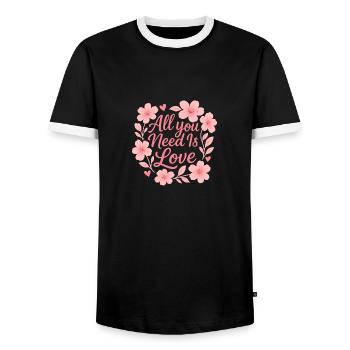 file 000000001b5861f8b0019cfeb959e1ec - Männer Kontrast-T-Shirt - Schwarz/Weiß - Vorne - AI Model Female 172 light (172cm) & AI Model Male 178 light (178cm)