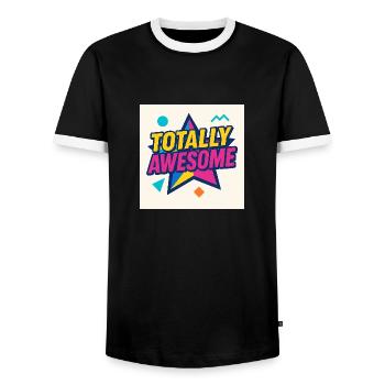 Totally Awesome – Star Power - Männer Kontrast-T-Shirt - Schwarz/Weiß - Vorne - AI Model Female 172 light (172cm) & AI Model Male 178 light (178cm)