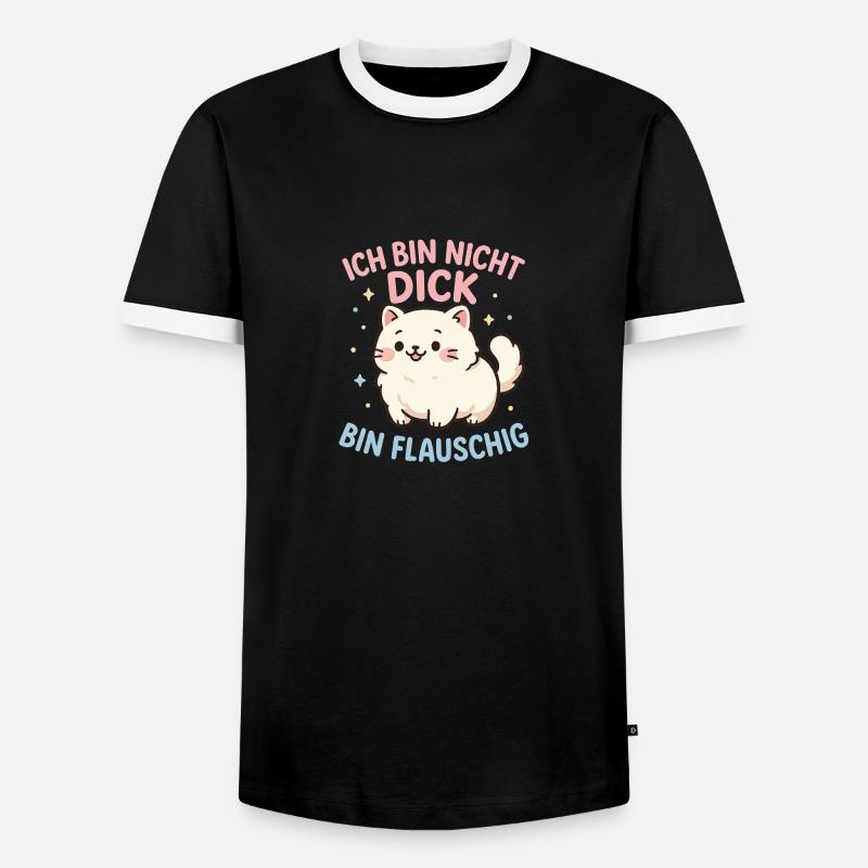 Bin nicht dick - Männer Kontrast-T-Shirt - Schwarz/Weiß