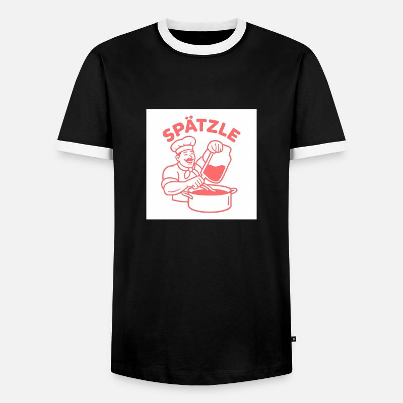 Spätzle - Männer Kontrast-T-Shirt - Schwarz/Weiß
