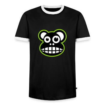 Drôle singe - T-shirt contrasté Homme - noir/blanc - Devant - AI Model Female 172 light (172cm) & AI Model Male 178 light (178cm)