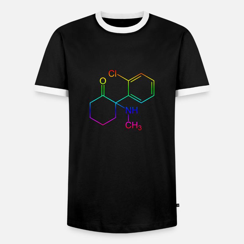Ketamine structural formula - Men's Ringer Shirt - black/white