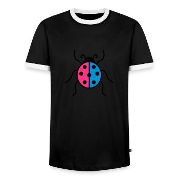 bunt marienkaefer klein suess niedlich kaefer rot - Männer Kontrast-T-Shirt - Schwarz/Weiß - Vorne - AI Model Female 172 light (172cm) & AI Model Male 178 light (178cm)