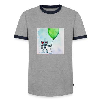Robot avec ballon - T-shirt contrasté Homme - gris/marine  - Devant - AI Model Female 172 light (172cm) & AI Model Male 178 light (178cm)