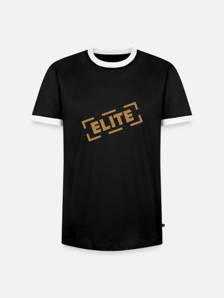 elite - Männer Kontrast-T-Shirt - Schwarz/Weiß