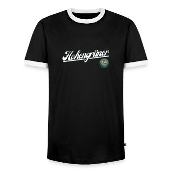 Hohengrüner - Männer Kontrast-T-Shirt - Schwarz/Weiß - Vorne - AI Model Female 172 light (172cm) & AI Model Male 178 light (178cm)