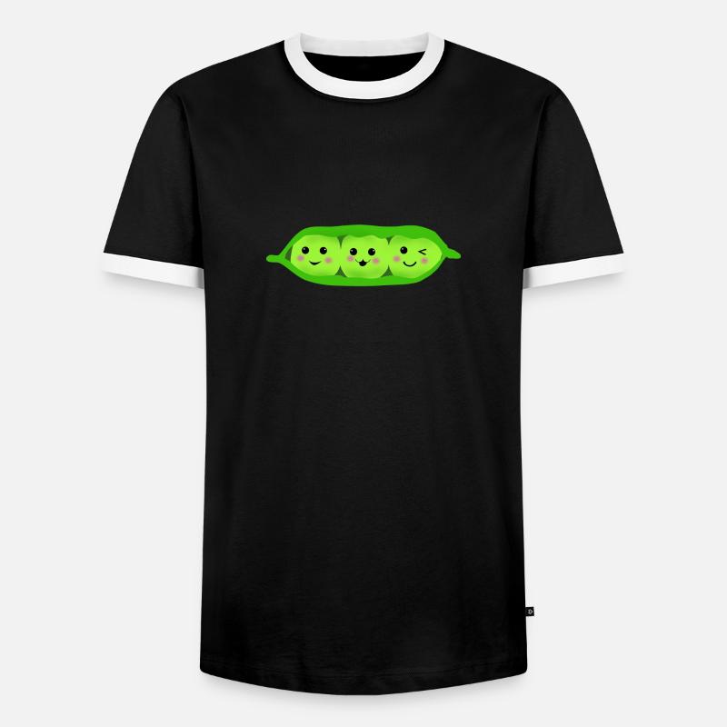 three pea in a pod - Männer Kontrast-T-Shirt - Schwarz/Weiß