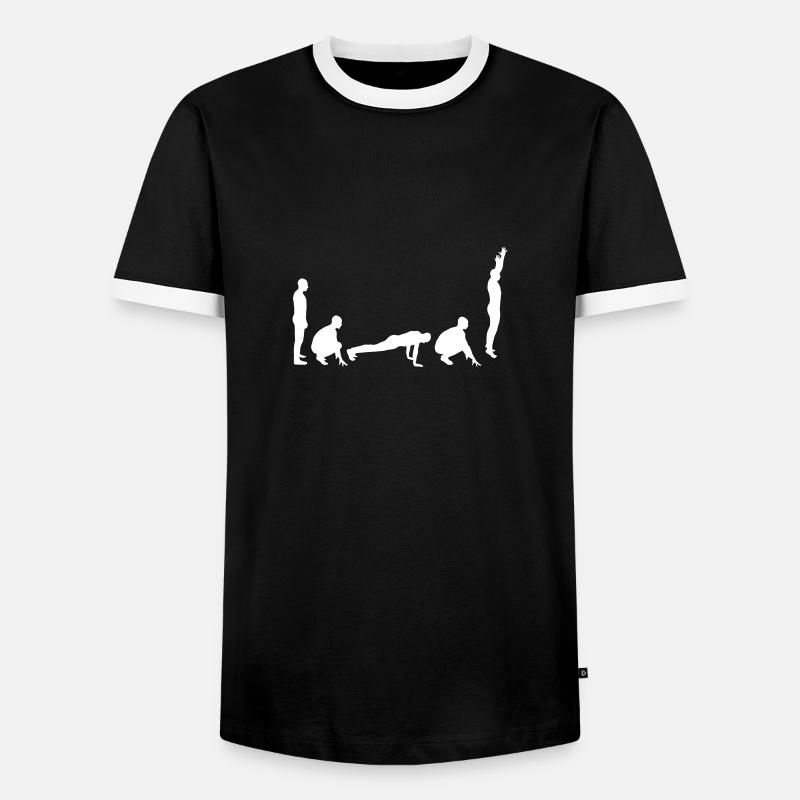 Evolution - Burpee - Männer Kontrast-T-Shirt - Schwarz/Weiß