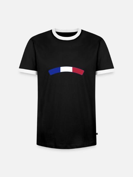 France Français Française French Frankreich - Men's Ringer Shirt - black/white