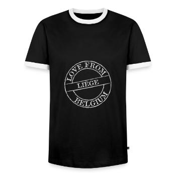 Cork - Men's Ringer Shirt - black/white - Front - AI Model Female 172 light (172cm) & AI Model Male 178 light (178cm)