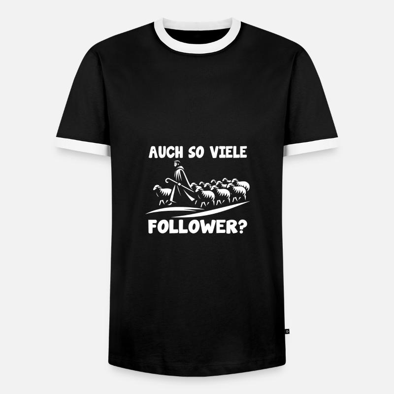 Lustiges Schäfermotiv mit Herde Schäfer und Spruch - Männer Kontrast-T-Shirt - Schwarz/Weiß