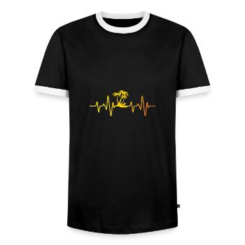 Holliday Party Travel Vintage Urlaub Souvenir - Männer Kontrast-T-Shirt - Schwarz/Weiß - Vorne - AI Model Female 172 light (172cm) & AI Model Male 178 light (178cm)