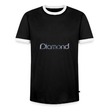 Stilisierter Text mit Diamant - Männer Kontrast-T-Shirt - Schwarz/Weiß - Vorne - AI Model Female 172 light (172cm) & AI Model Male 178 light (178cm)