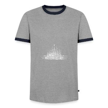 Sak Yant Thai Tattoo Muay Thai Geschenk - Männer Kontrast-T-Shirt - Grau/Navy  - Vorne - AI Model Female 172 light (172cm) & AI Model Male 178 light (178cm)