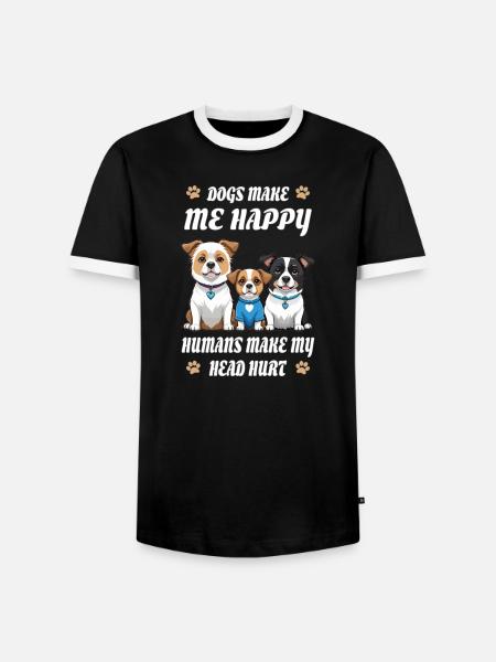 Hunde machen mich Glücklich... - Männer Kontrast-T-Shirt - Schwarz/Weiß