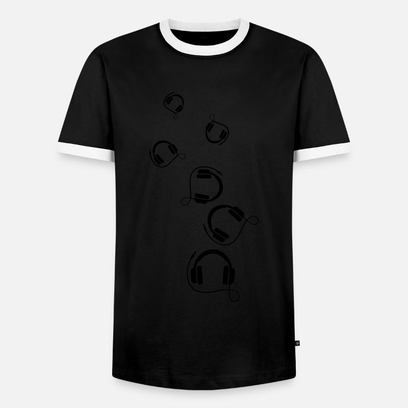 Kopfhörer Symbol - Männer Kontrast-T-Shirt - Schwarz/Weiß