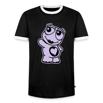 Turtle - Men's Ringer Shirt - black/white - Front - AI Model Female 172 light (172cm) & AI Model Male 178 light (178cm)