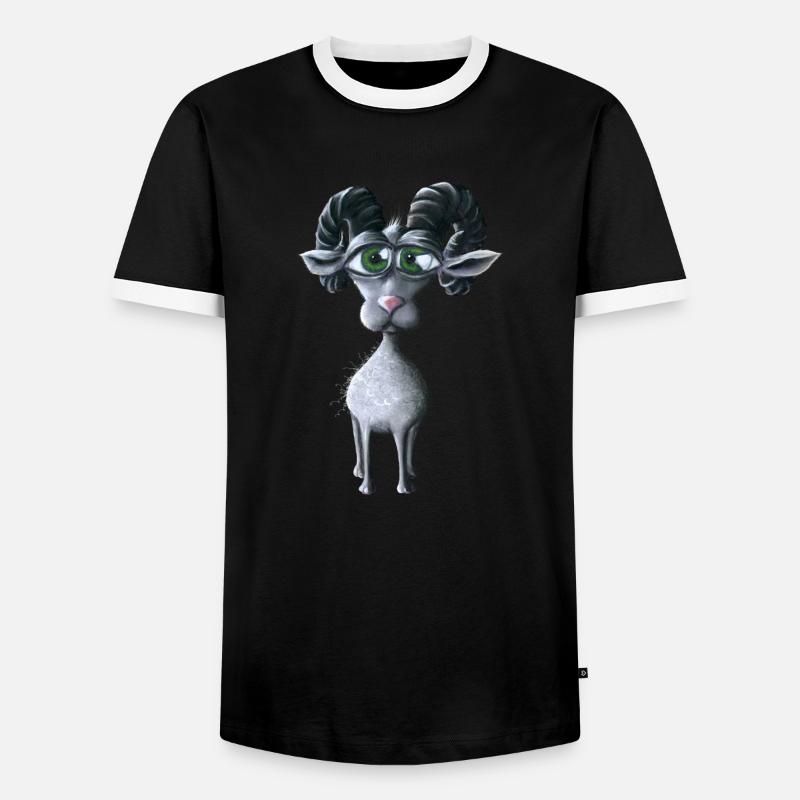 Widder - Männer Kontrast-T-Shirt - Schwarz/Weiß