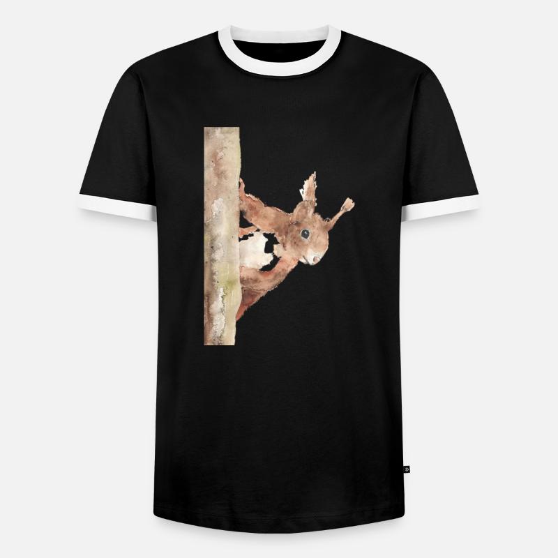 Eichhörnchen - Männer Kontrast-T-Shirt - Schwarz/Weiß