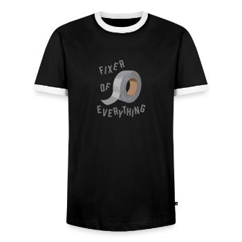 Fixateur de tout - DIYnamesbeautifulsweetanimal - T-shirt contrasté Homme - noir/blanc - Devant - AI Model Female 172 light (172cm) & AI Model Male 178 light (178cm)