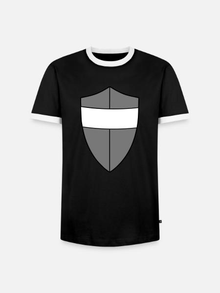 shield - Men's Ringer Shirt - black/white