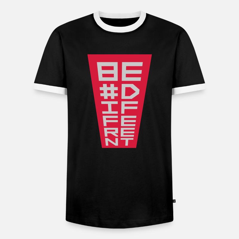 Be different Logo Design - Men's Ringer Shirt - black/white