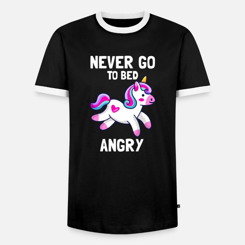 süßes Einhorn Design - Männer Kontrast-T-Shirt - Schwarz/Weiß